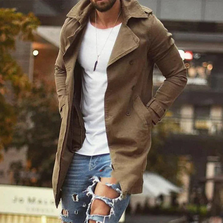 Dames Trenchcoat Lange Waterdichte Regenjas Stijlvol