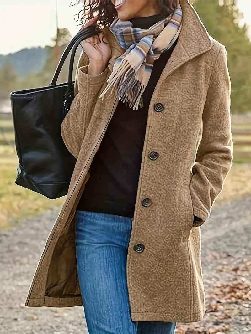 Dames Jas met Knopen Stijlvol en Elegante Look