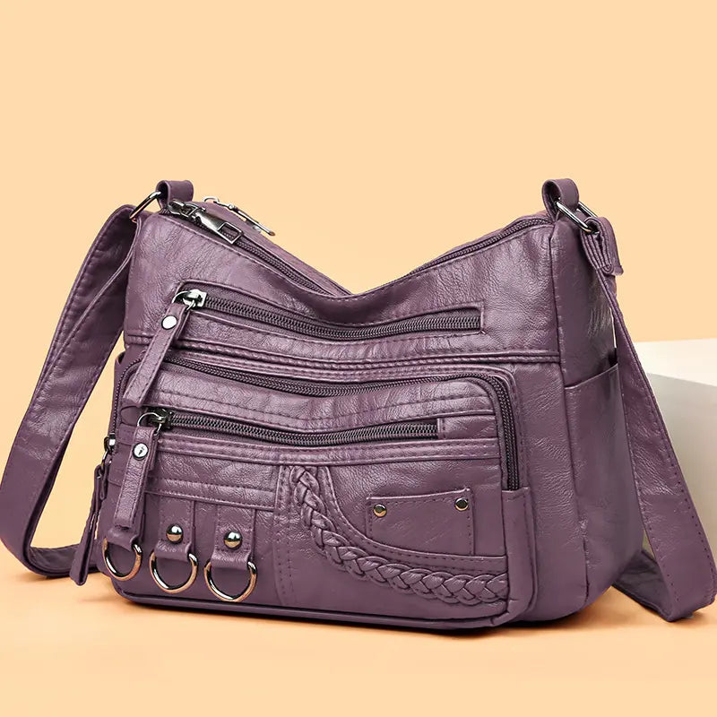 Vintage Handtas Vegan Leer Elegante Schoudertas Dames Retro Stijl Dagelijkse Tas Mode Accessoire Vrouwen