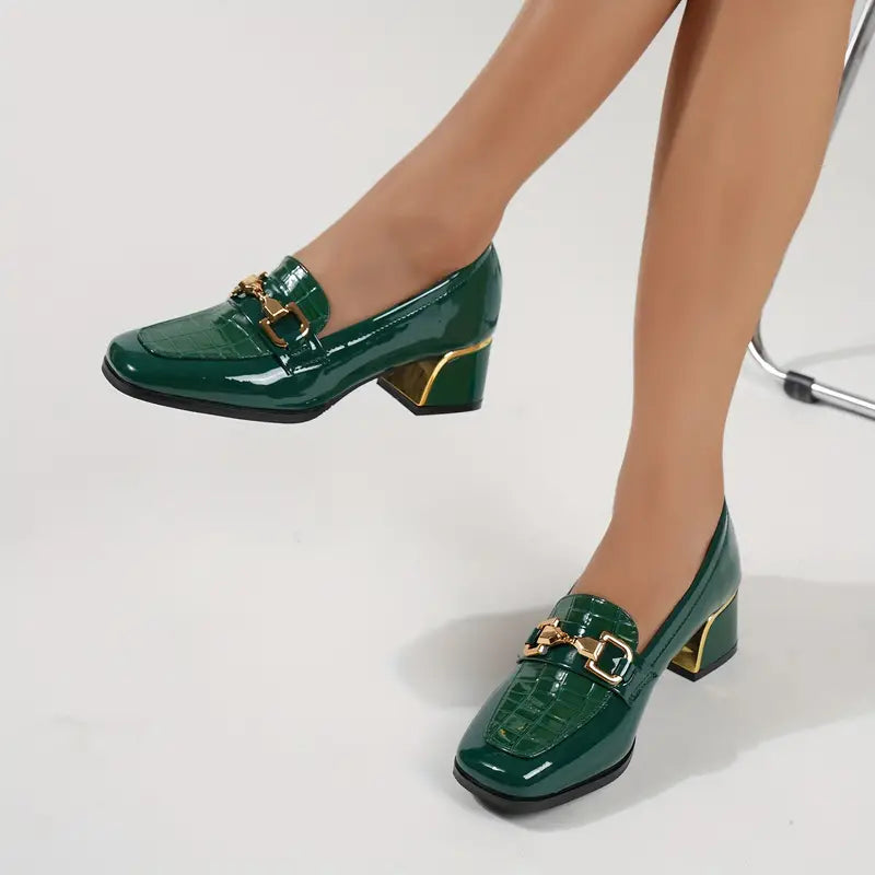 Dames Loafers met Hoge Hak Comfortabele Leer Schoenen