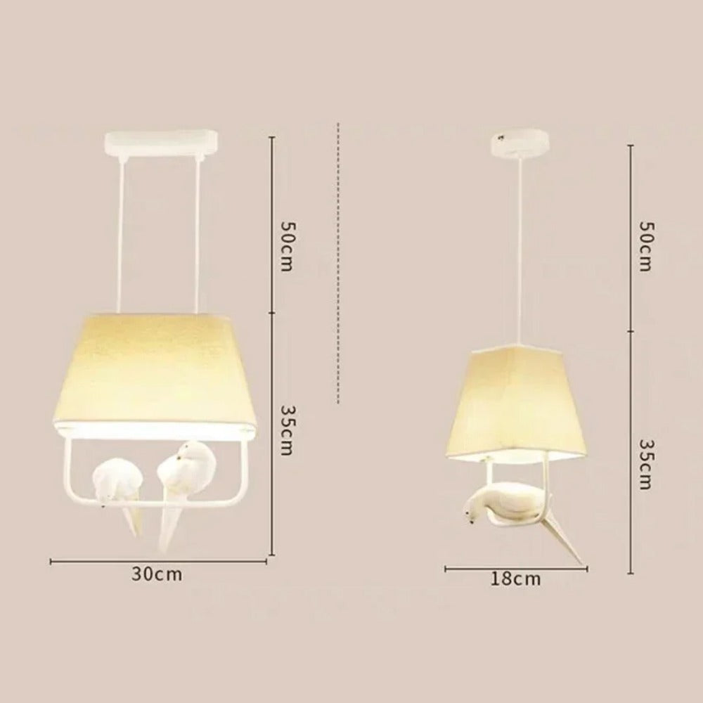 Vogel Hanglamp Met Kap Beige E27 Decoratief Woonkamer Eetkamer