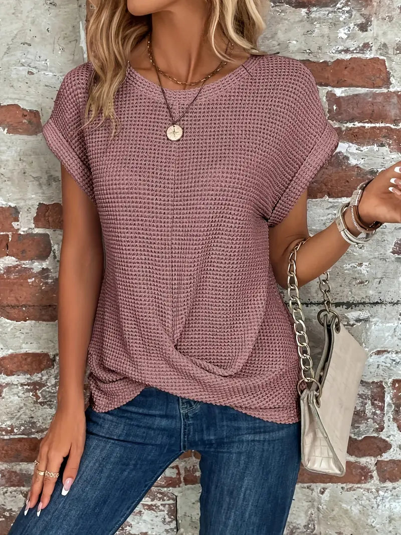 Vrouwelijke Zomerblouse Korte Mouw