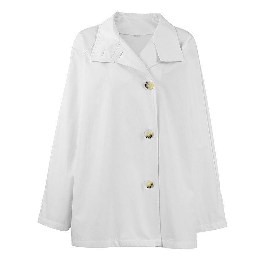 Dames Trenchcoat Kort Leren Look Stijlvol