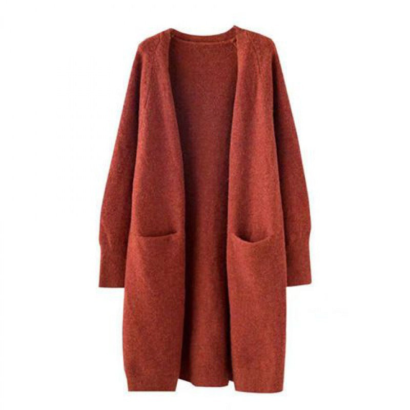 Dames Gebreide Vest Lange Model Warm en Elegaat
