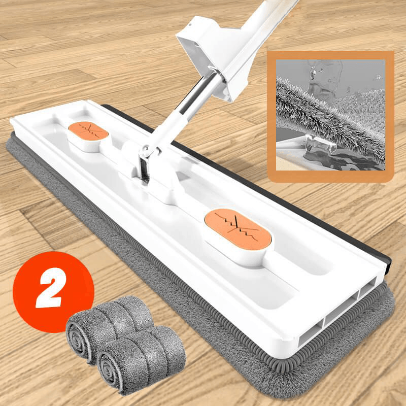 360° Flat Mop met Microvezel & Verstelbare Steel – Streeploos Schoonmaken