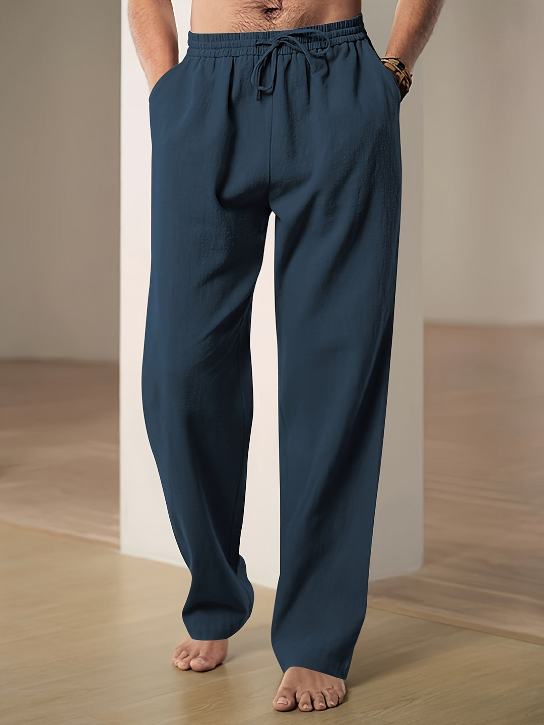 Heren Linnen Broek Elasticiteit en Comfortabele Relaxed Fit voor Zomer