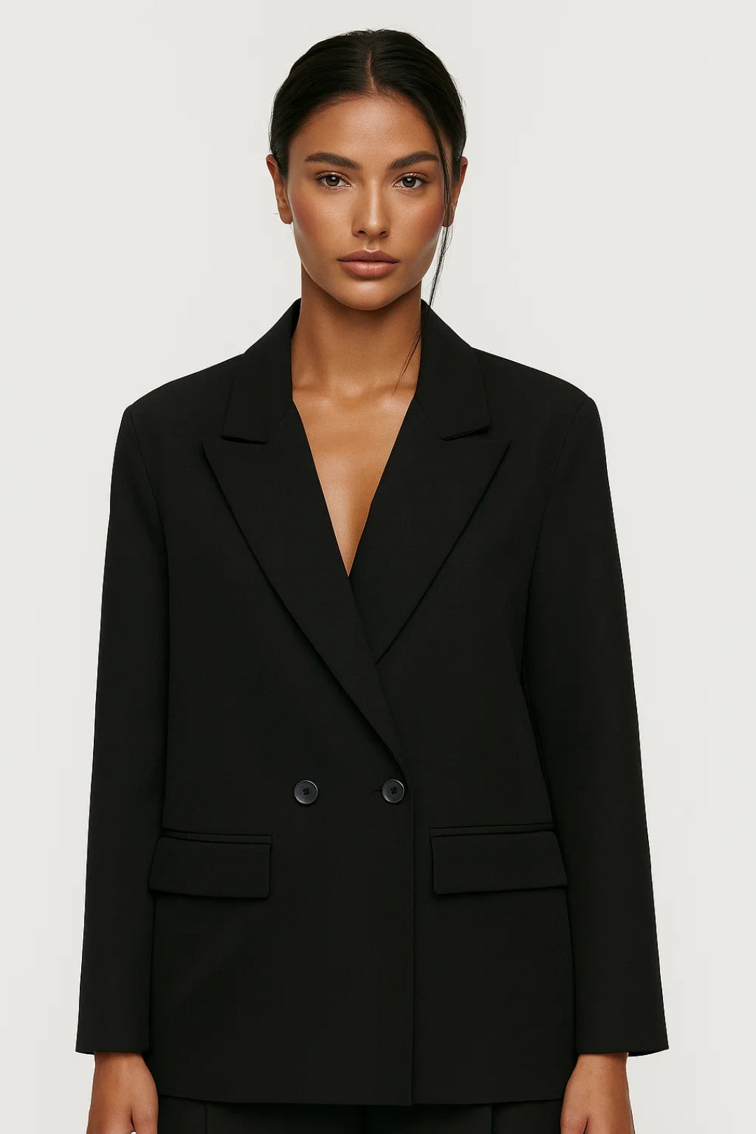 Dames Blazer Oversized met Dubbele Knopen Klassieke Stijl