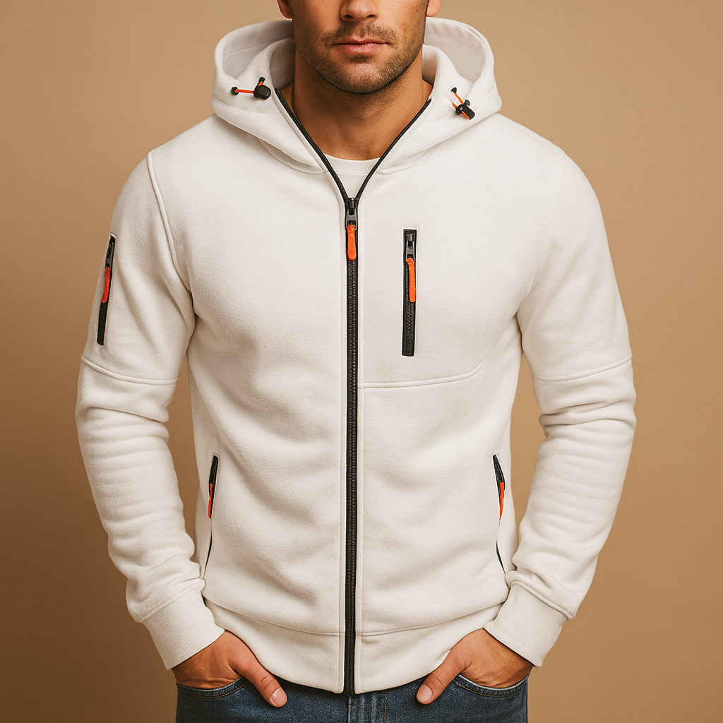 Heren Hoodie Comfortabele Rits Capuchon Softshell Joggingbroek Stijl