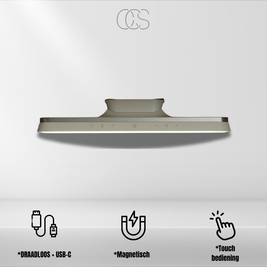 Draadloze Magnetische LED Lamp Dimbaar Aluminium 30cm USB-C Oplaadbaar Wandlamp Sfeerlamp