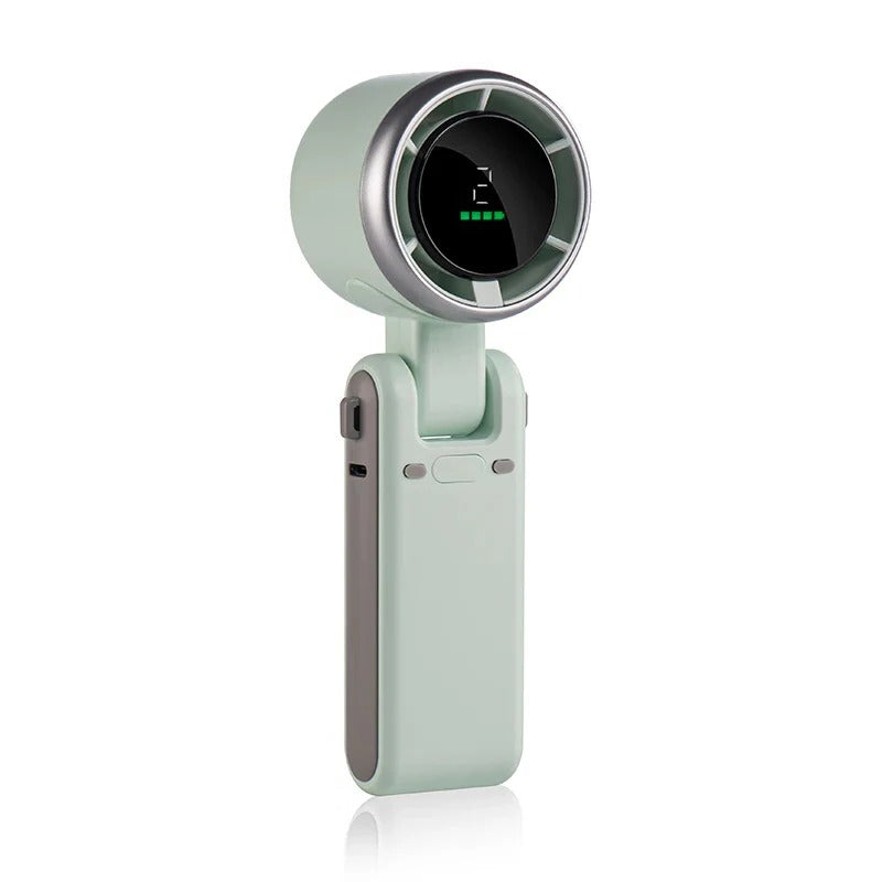 Opvouwbare Handventilator met Digitaal Display – 5 Snelheden, 180° Verstelbaar & Draagbaar voor Thuis