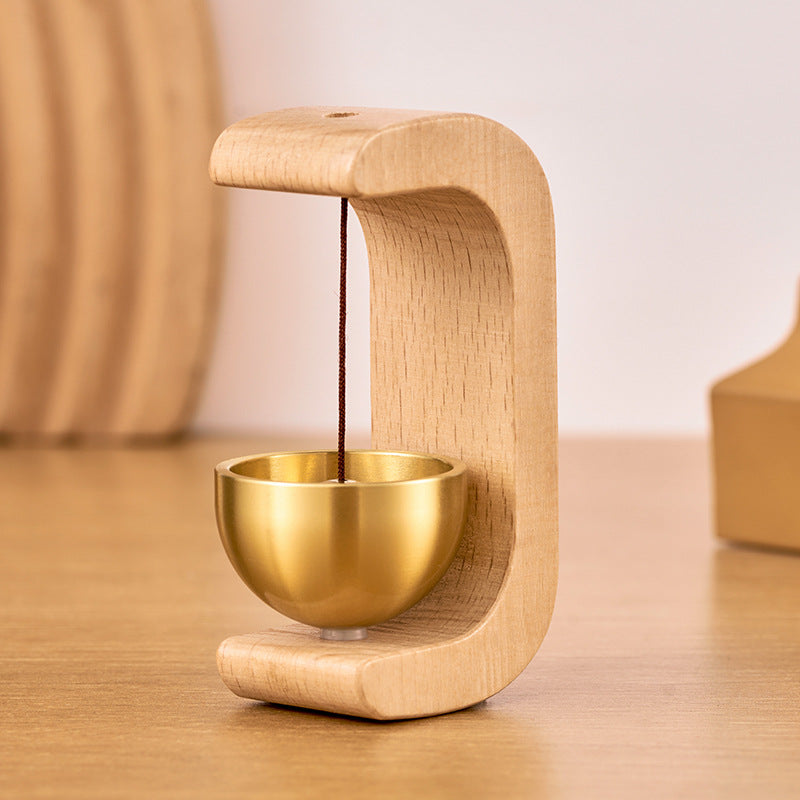 Magnetisch Windorgel van Hout met Hangend Klankschaal Element Scandinavisch Design