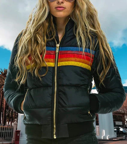 Warme Pufferjas Dames Vintage Stijl Winterjas