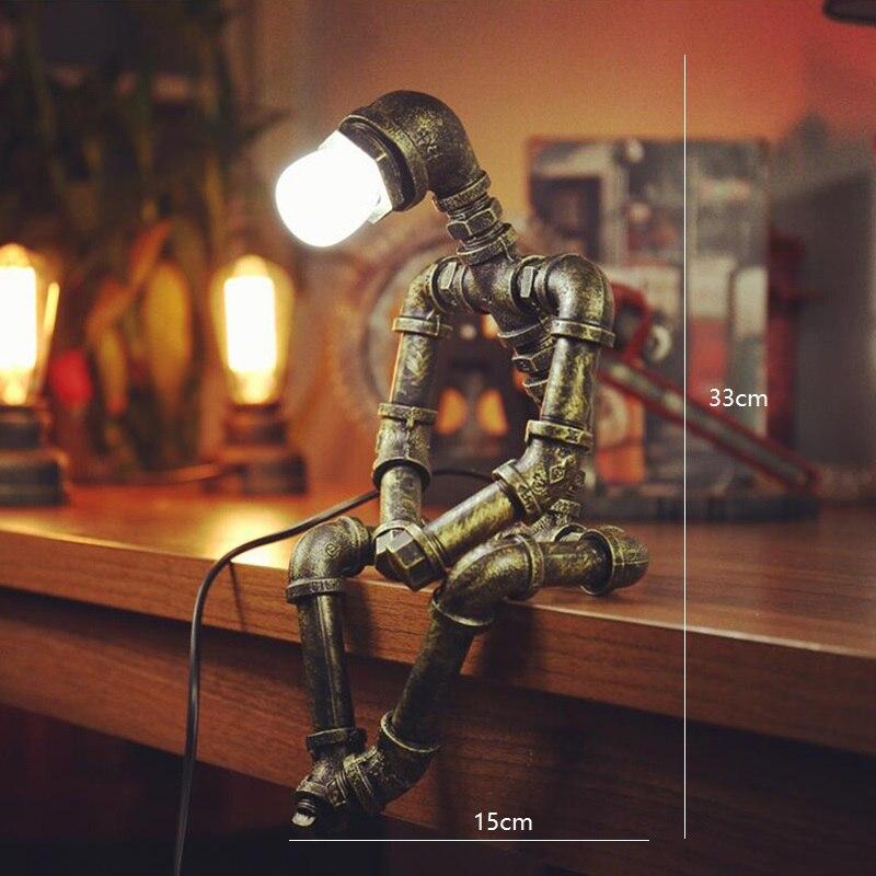 Industriële Robot Tafellamp van Messing Verstelbaar met Dimbaar Licht Retro Steampunk Verlichting Sfeerlamp Vintage Design