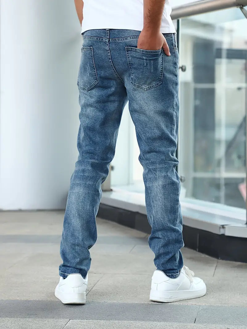 Heren Spijkerbroek Slim Fit Stretch Jeans