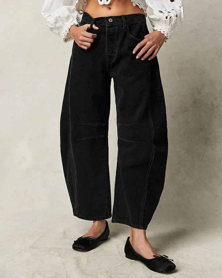 Dames Jeans Mid Rise Barrel Model Comfortabel