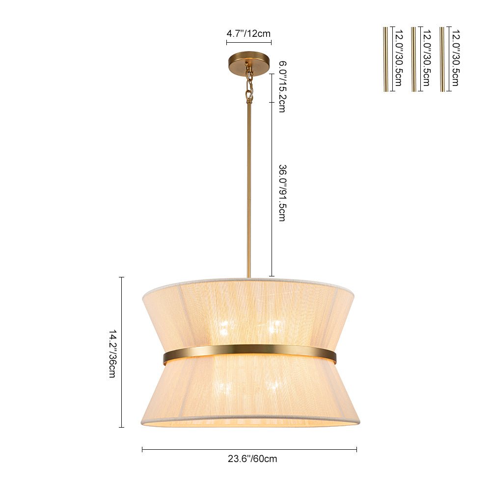 Hanglamp Touw Gevlochten Messing Beige Zwart Bohemian Drum Eetkamer Woonkamer Slaapkamer Entree Farmhouse Coastal Verstelbaar E26 E12