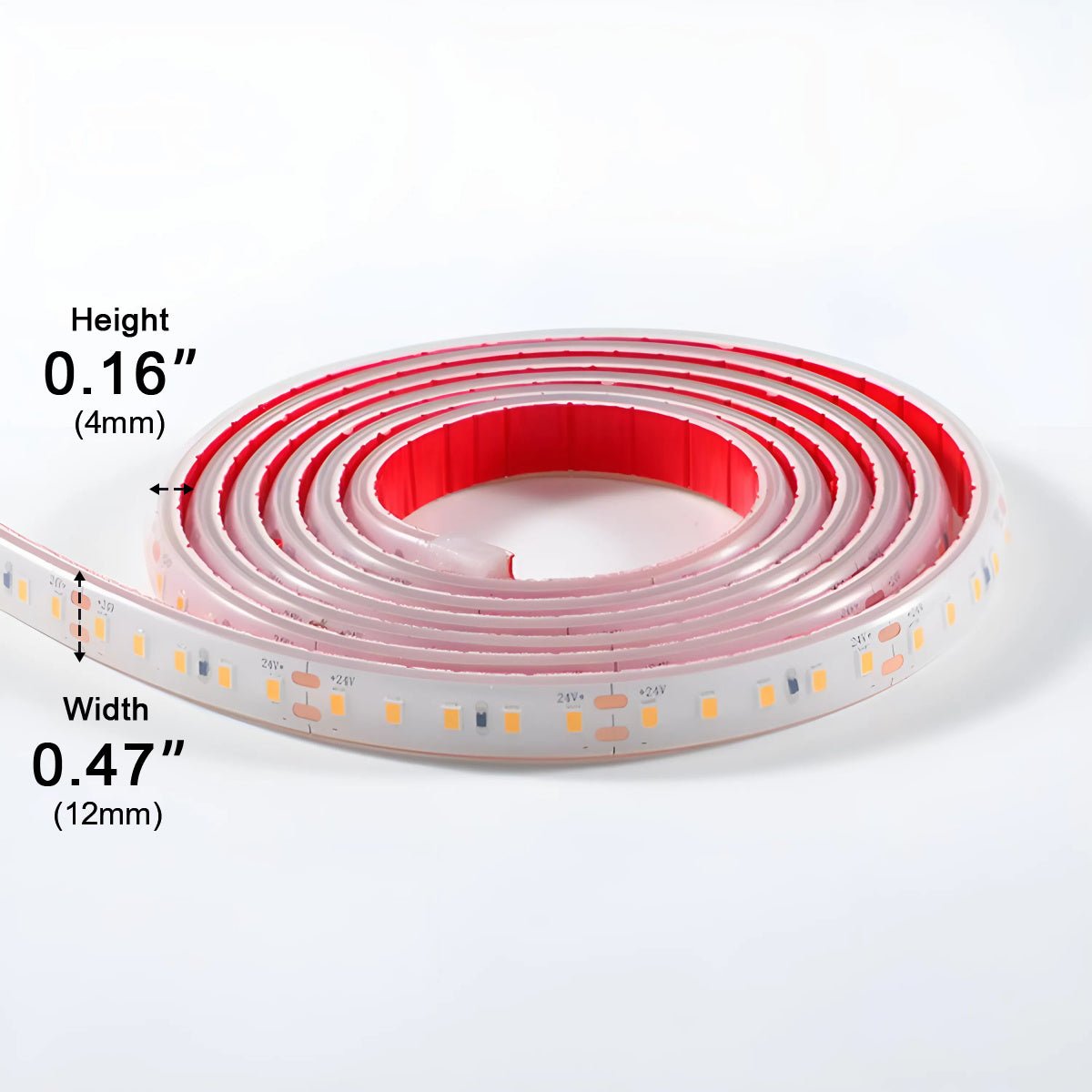 LED Inbouw Strips Buiten Siliconen IP68 24V Warm Wit Tuin Trap Pad Vijver Flex Lichtstrip Opbouw Waterdicht
