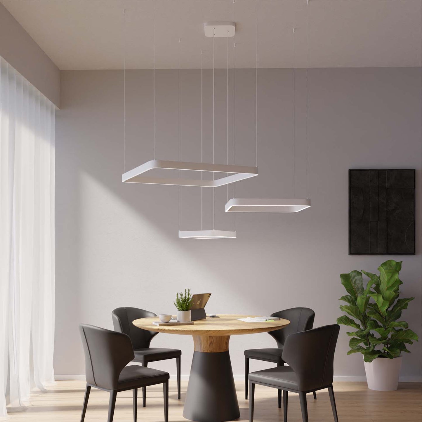 Moderne design hanglamp met zwevende vierkante vormen – Levora