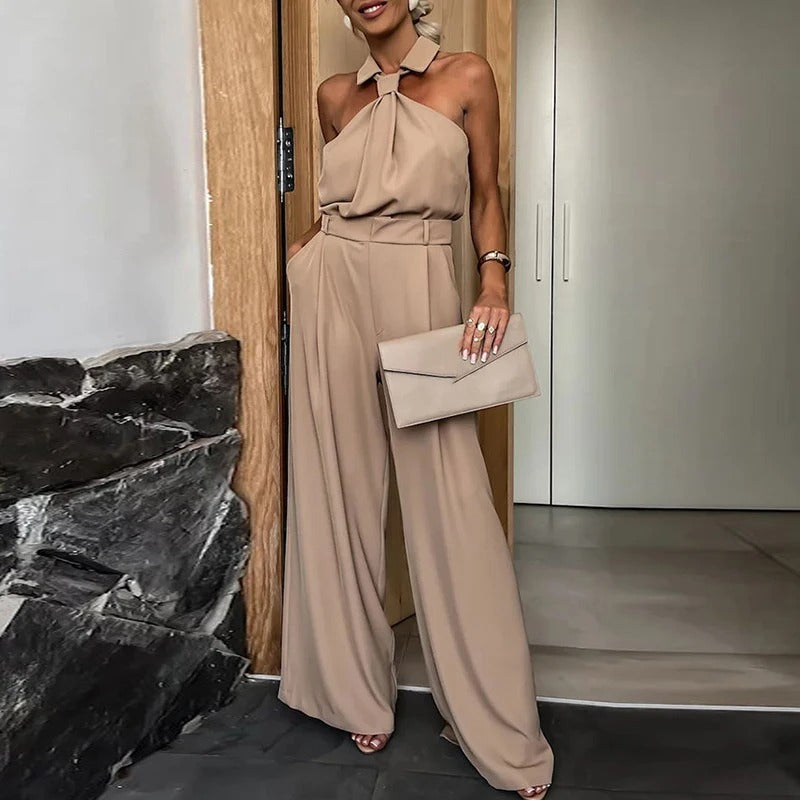 Feestelijke Glanzende Jumpsuit Off-Shoulder Jurk