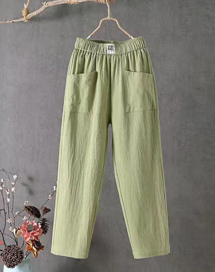 Vrouwelijke Zomerdraag Katoenen Broek Casual Stijl