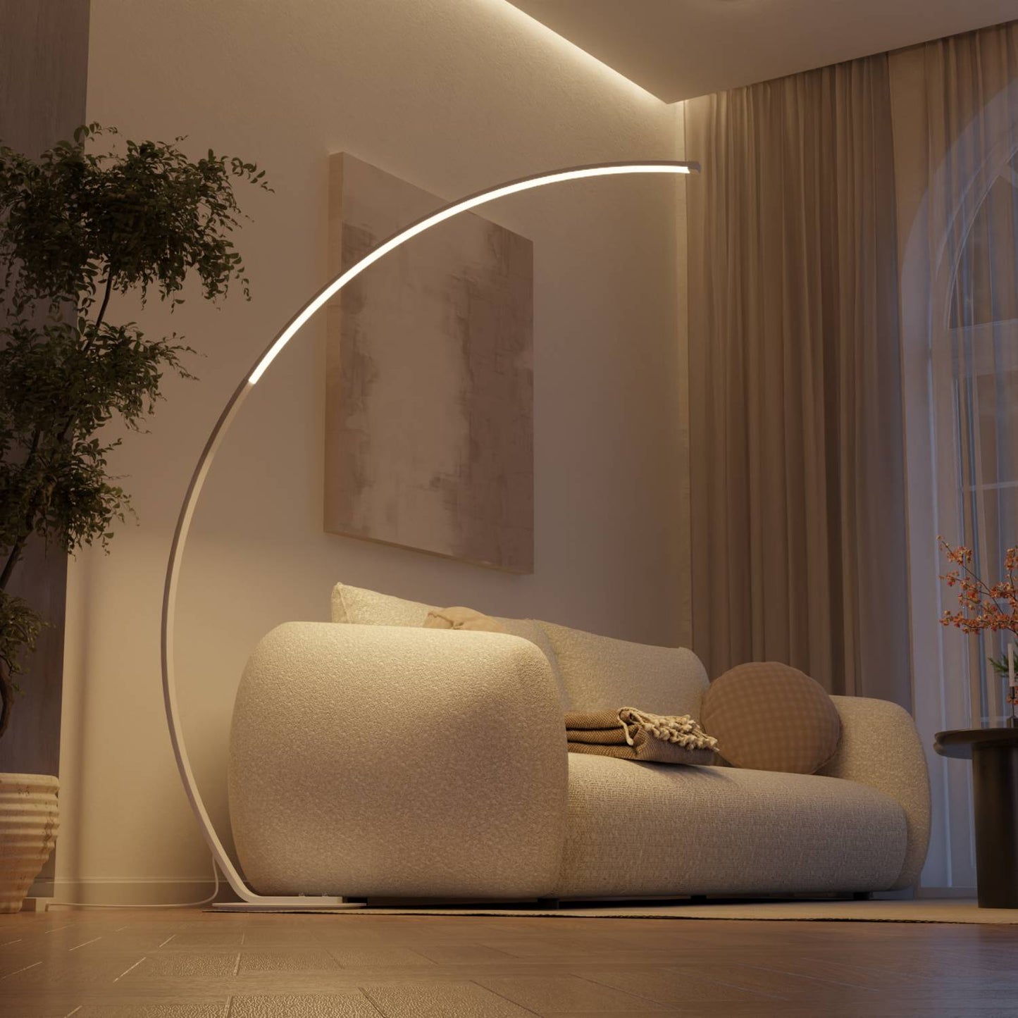 Vireon Booglamp – Minimalistische Design Vloerlamp voor Woonkamer & Leeshoek