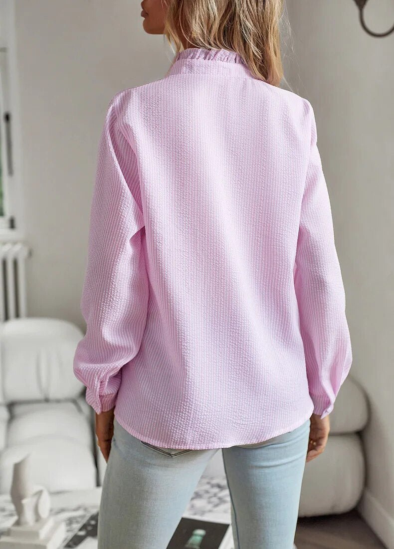 Dames Blouse Lange Mouwen Ruches Zomer Jurk