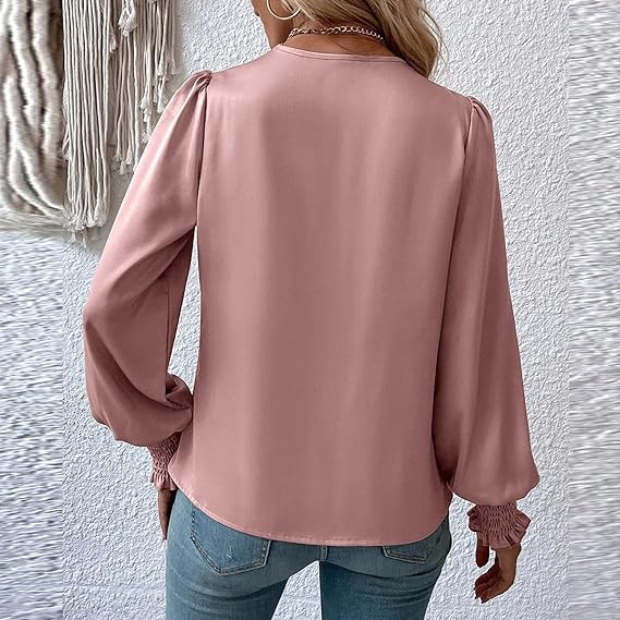 Dames Blouse Lange Mouwen Gerimpeld Klassiek