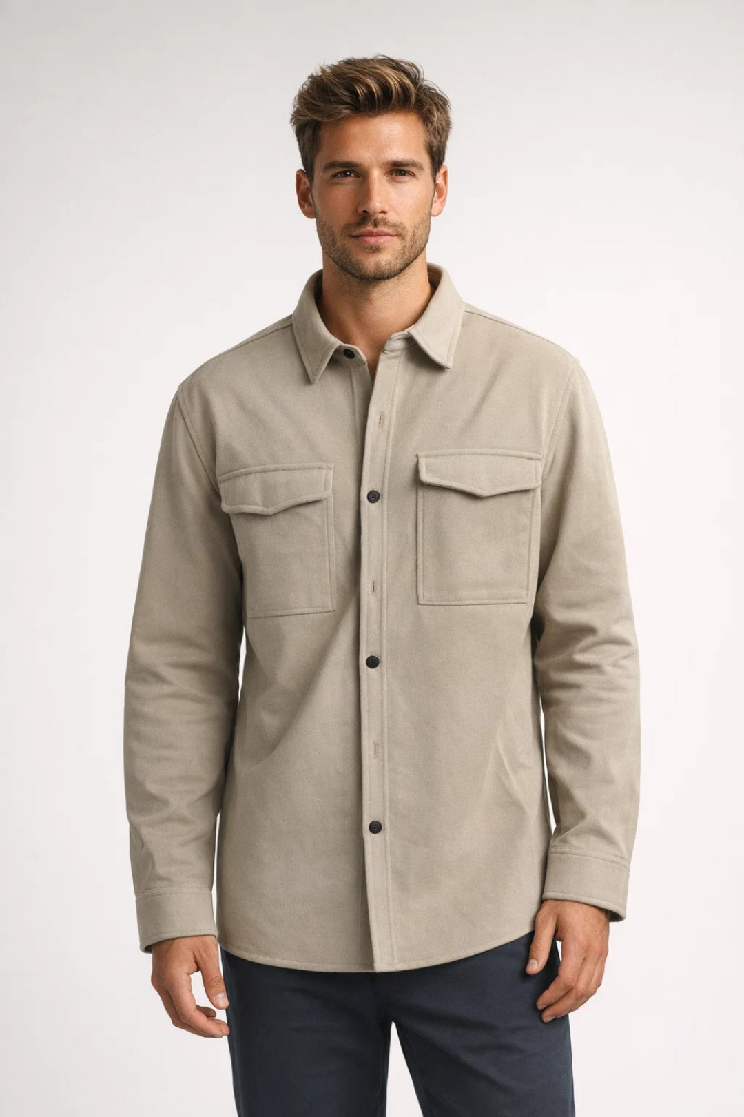 Heren Overhemd Overshirt met 2 Borstzakken Casual Stijl - StudioMarella