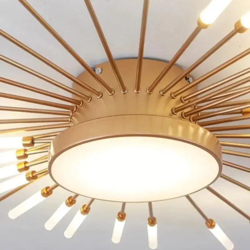 Plafondlamp Zon Design LED Aluminium Goud Zwart 128cm Modern