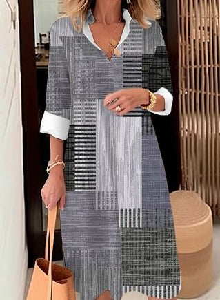 Vrouwelijke Overshirtjurk Elegante Stijl