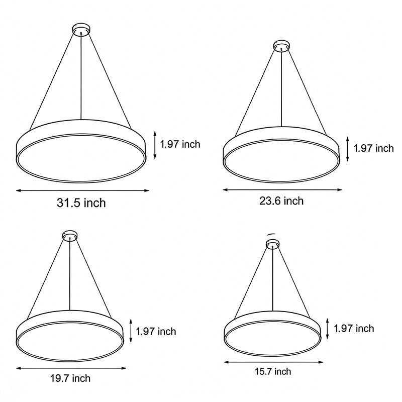 Moderne Ronde LED Hanglamp Met Dimbare Lichtkleur En Verstelbare Ophanging