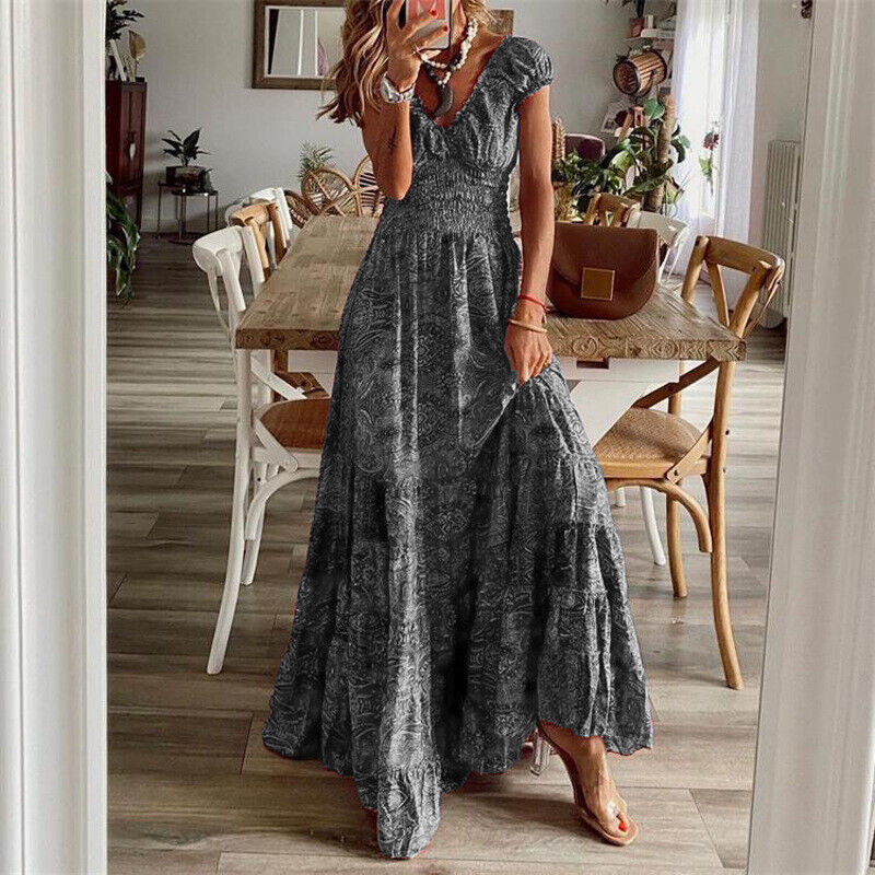 Bohemian Jurk Lange Comfortabele Zomerjurk Zacht