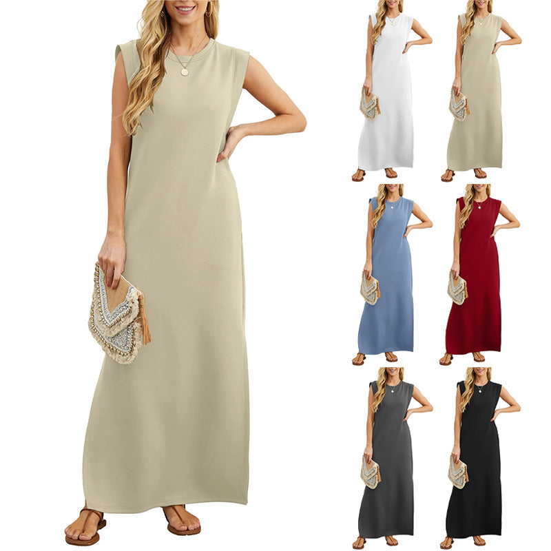 Elegante Jurk Lange Vloeiende Middellange Jurk