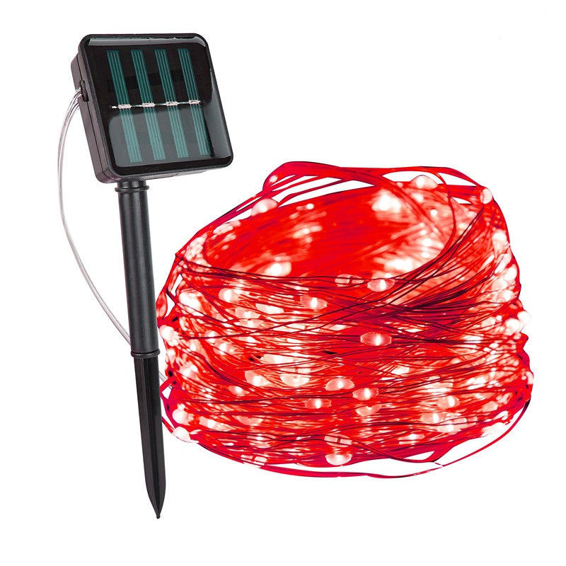 Solar LED Lichtsnoer Warm Wit Groene Koperdraad IP65 Waterdicht Voor Tuin Terras & Balkon