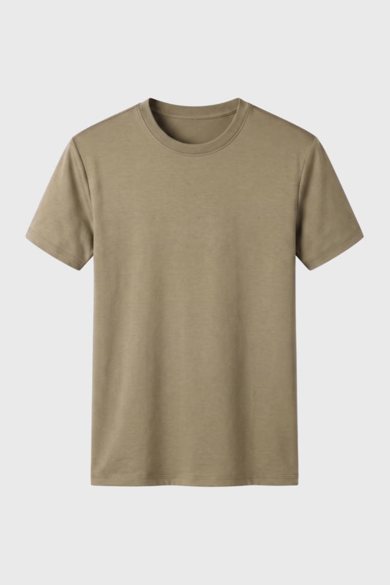 T-shirt Heren - Klassieke Ronde Hals | Comfortabele Pasvorm — Beige