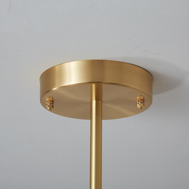 Moderne sputnik kroonluchter met 6 armen in messing – minimalistische design hanglamp zonder glazen kap