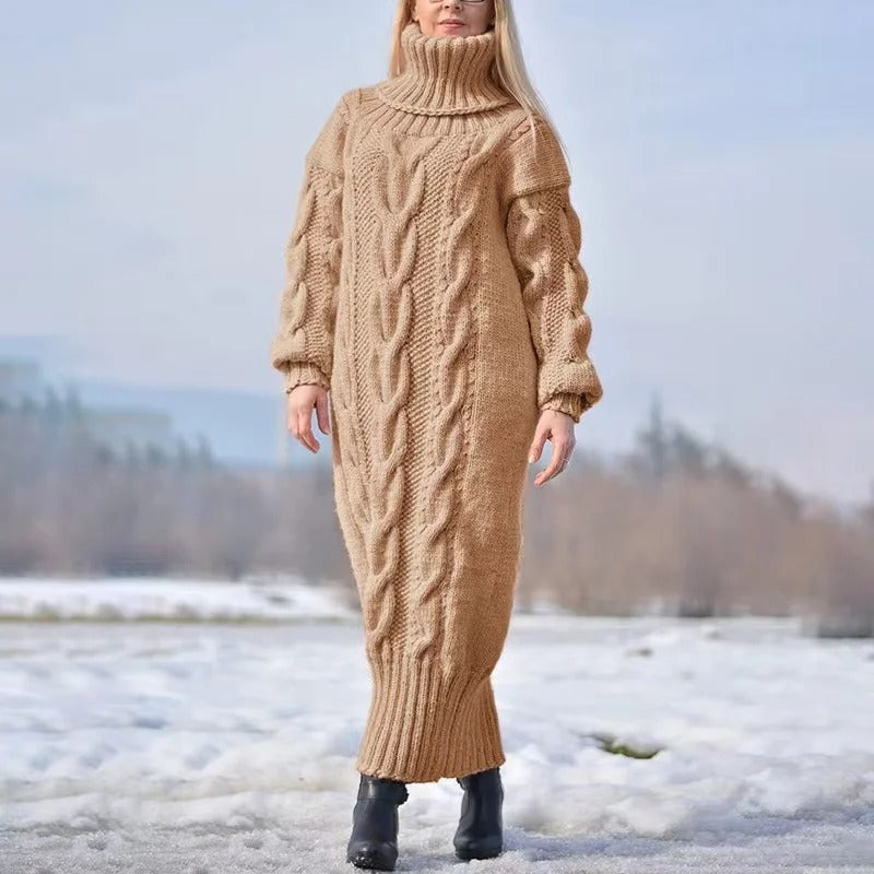 Kabeljurk Lange Mouwen Gebreid Warm en Elegaat