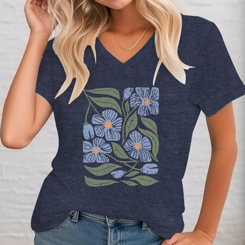 Vrouwen Bloemen Overhemd Retro Stijl