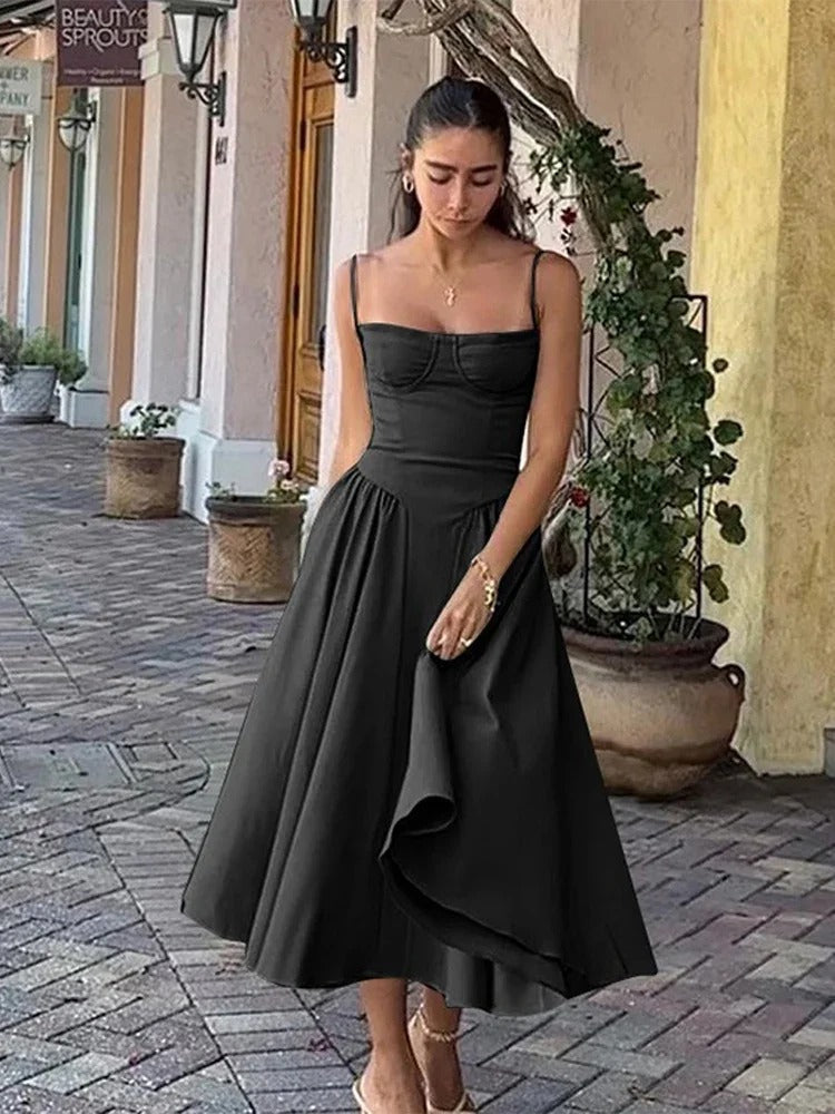 Vrouwelijke Zomerjurk Mouwloos Elegant Jurk voor Dame