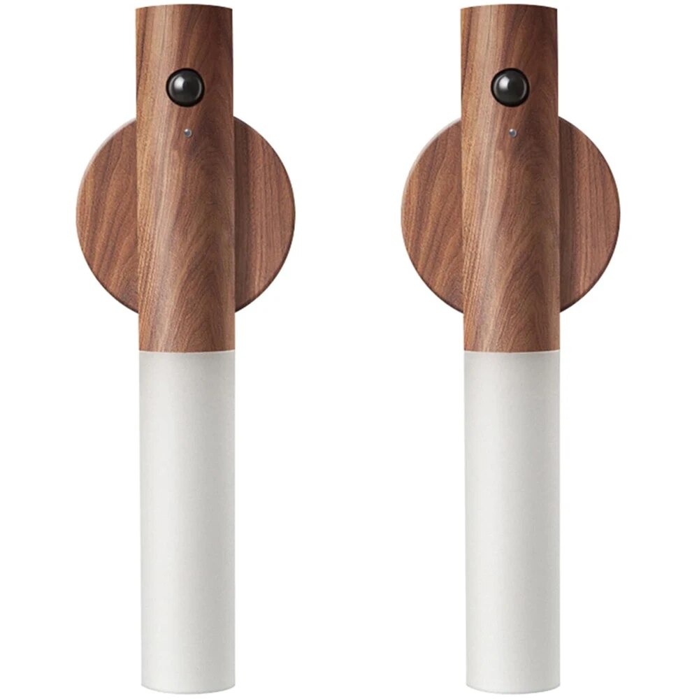 Houten Nachtlampje met Bewegingssensor – Oplaadbaar LED-Nachtlicht voor Slaapkamer, Gang & Toilet – Warmwit Licht Hout
