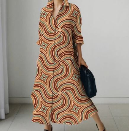 Dames Overhemdjurk Kort Mouw Elegante Stijl