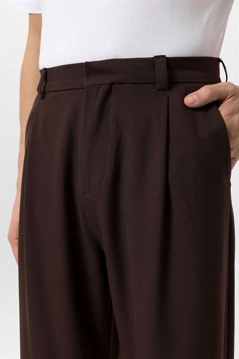 Heren Bruine Baggy Broek Hoge Taille Relaxed Fit