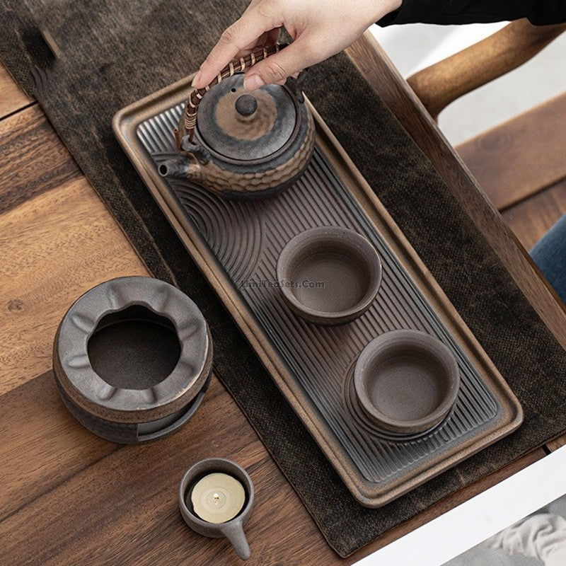 Wabi Sabi Japanse Theeset Keramiek Met Dienblad En Thee Warmer