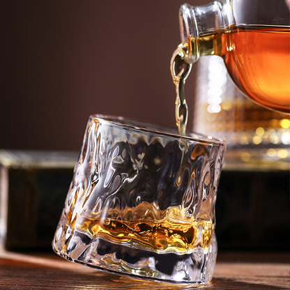 Japans Whiskyglas Met Draaibare Bodem 250ml Hittebestendig Glas Handgemaakt Drinkglas Voor Whisky Cocktails Sake Premium Servies In Houten Geschenkdoos Uniek Cadeau Voor Whiskyliefhebbers