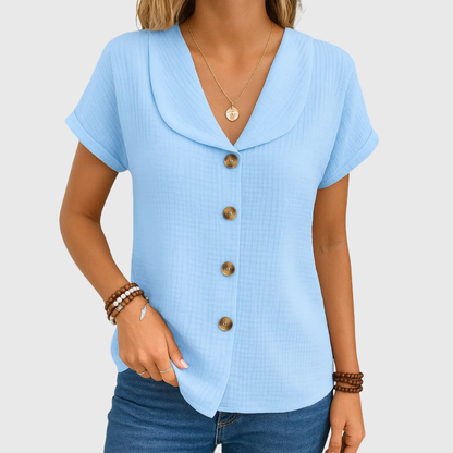 Dames Blouse Met Knopen Elegant Model