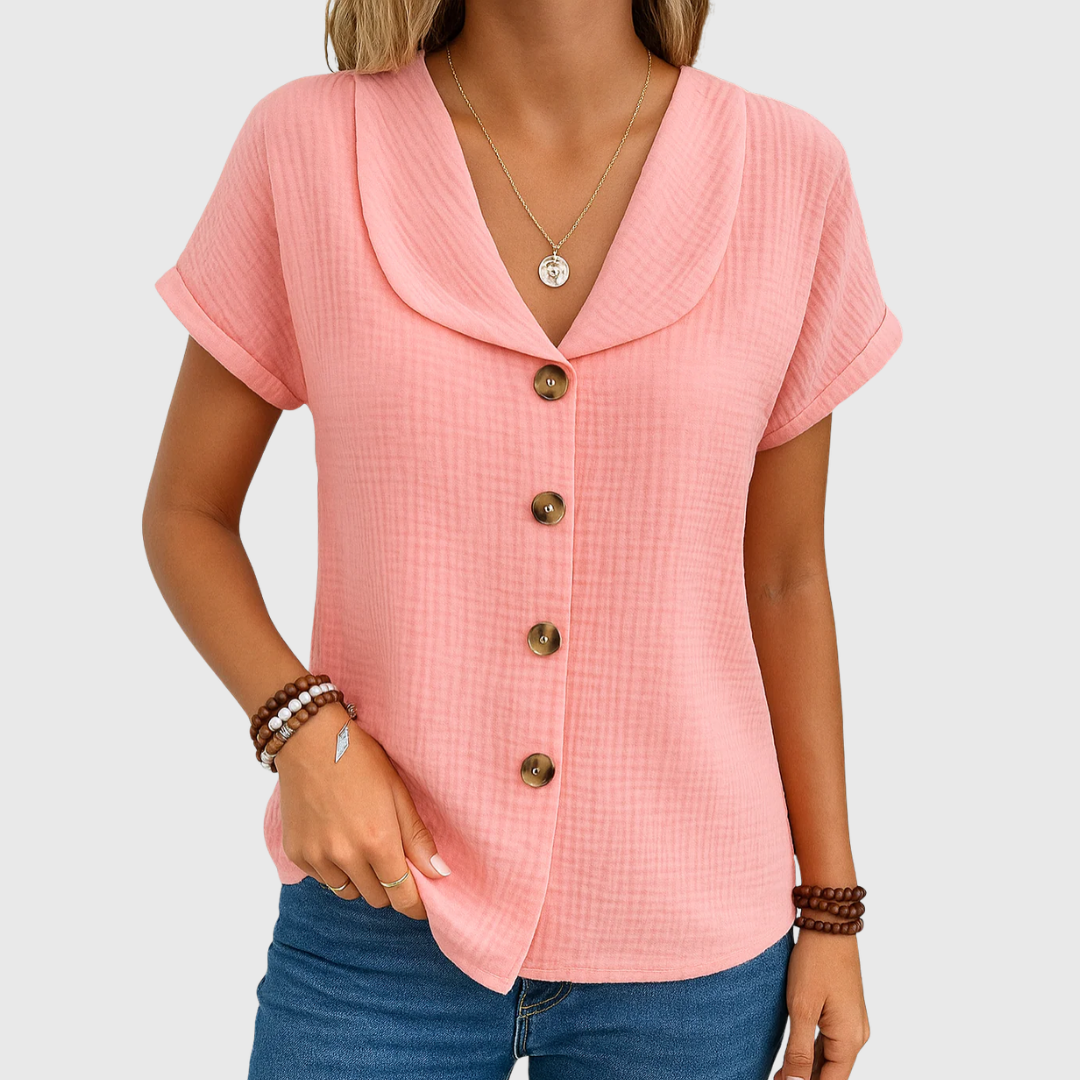 Dames Blouse Met Knopen Elegant Model