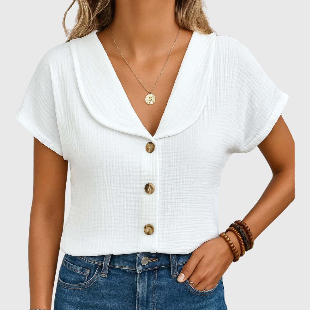Dames Blouse Met Knopen Elegant Model