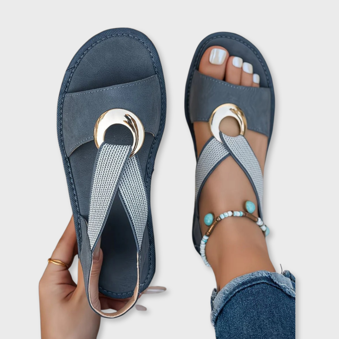 Dames Platte Sandalen Met Gesp Sluiting - StudioMarella