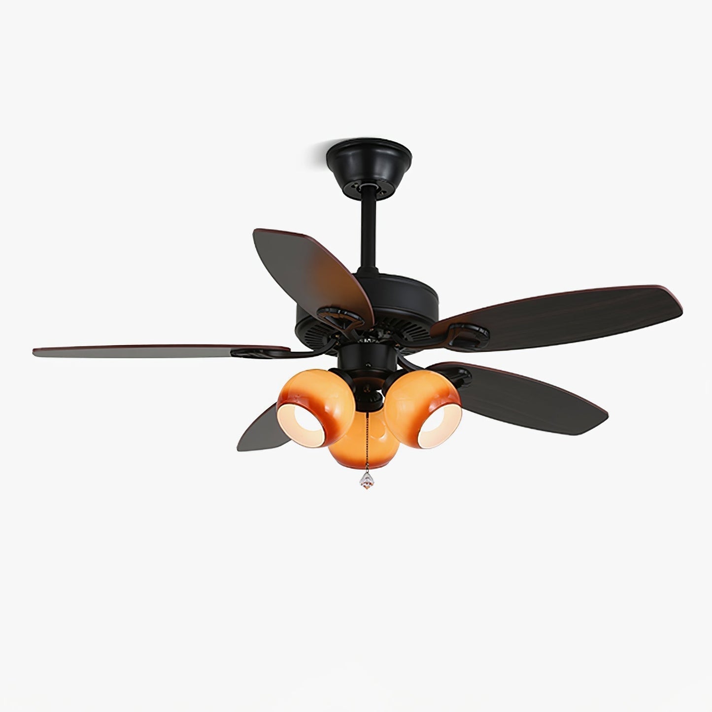 Plafondventilator met Verlichting en Afstandsbediening Klassiek Hout en Glas Ø107cm