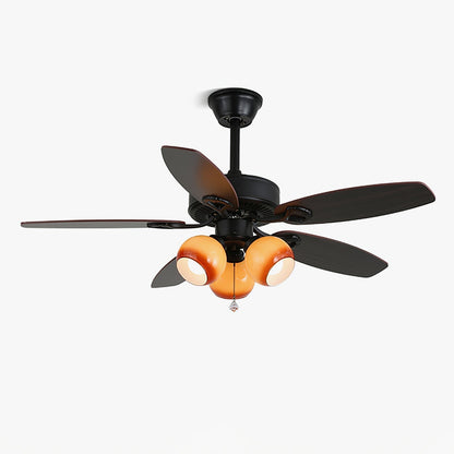 Plafondventilator met Verlichting en Afstandsbediening Klassiek Hout en Glas Ø107cm